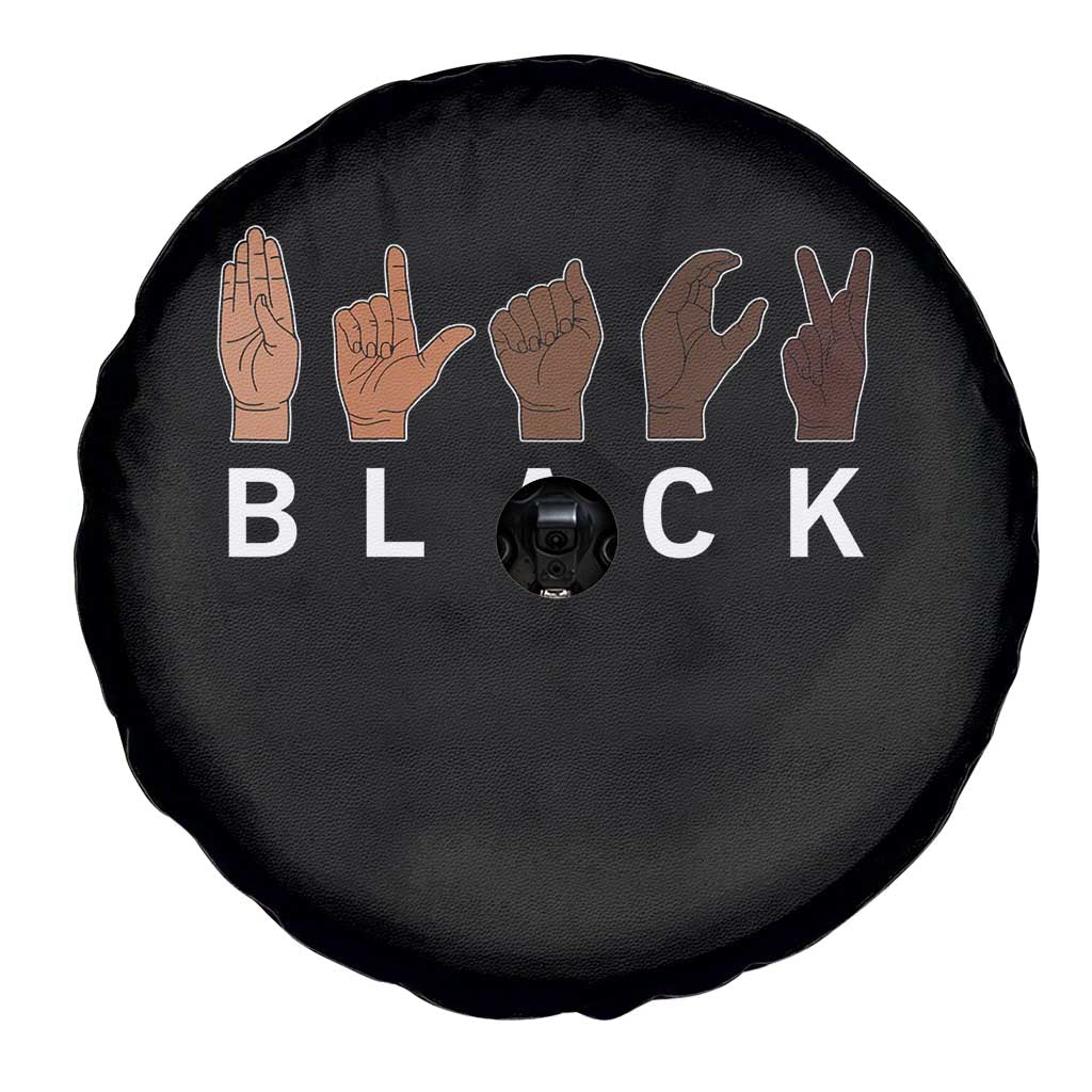 Black Asl Sign Language Hands Signs African American Month Spare Tire Cover