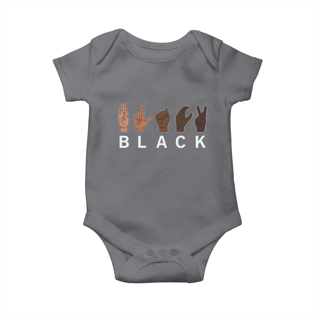 Black Asl Sign Language Hands Signs African American Month Baby Onesie