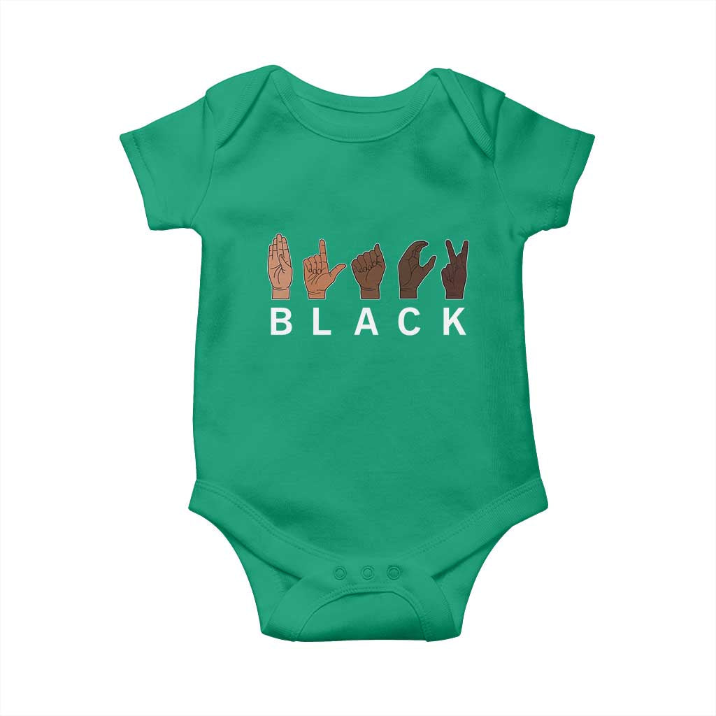 Black Asl Sign Language Hands Signs African American Month Baby Onesie
