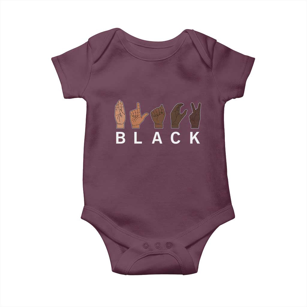 Black Asl Sign Language Hands Signs African American Month Baby Onesie