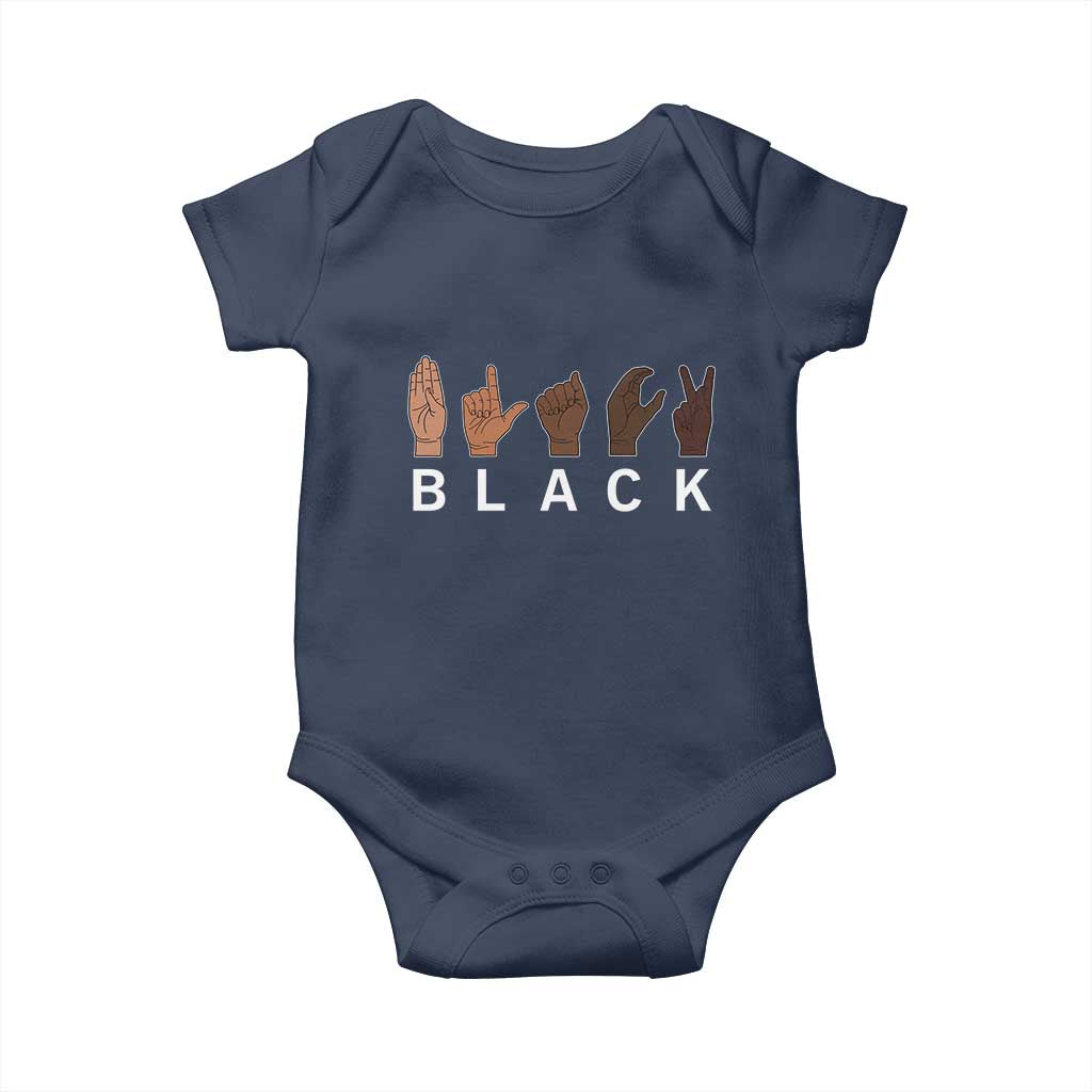 Black Asl Sign Language Hands Signs African American Month Baby Onesie