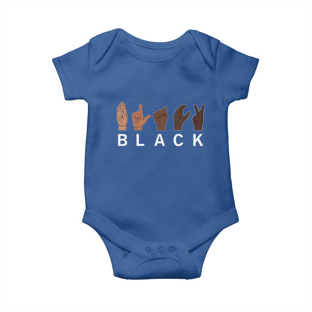 Black Asl Sign Language Hands Signs African American Month Baby Onesie