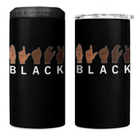 Black Asl Sign Language Hands Signs African American Month 4 in 1 Can Cooler Tumbler