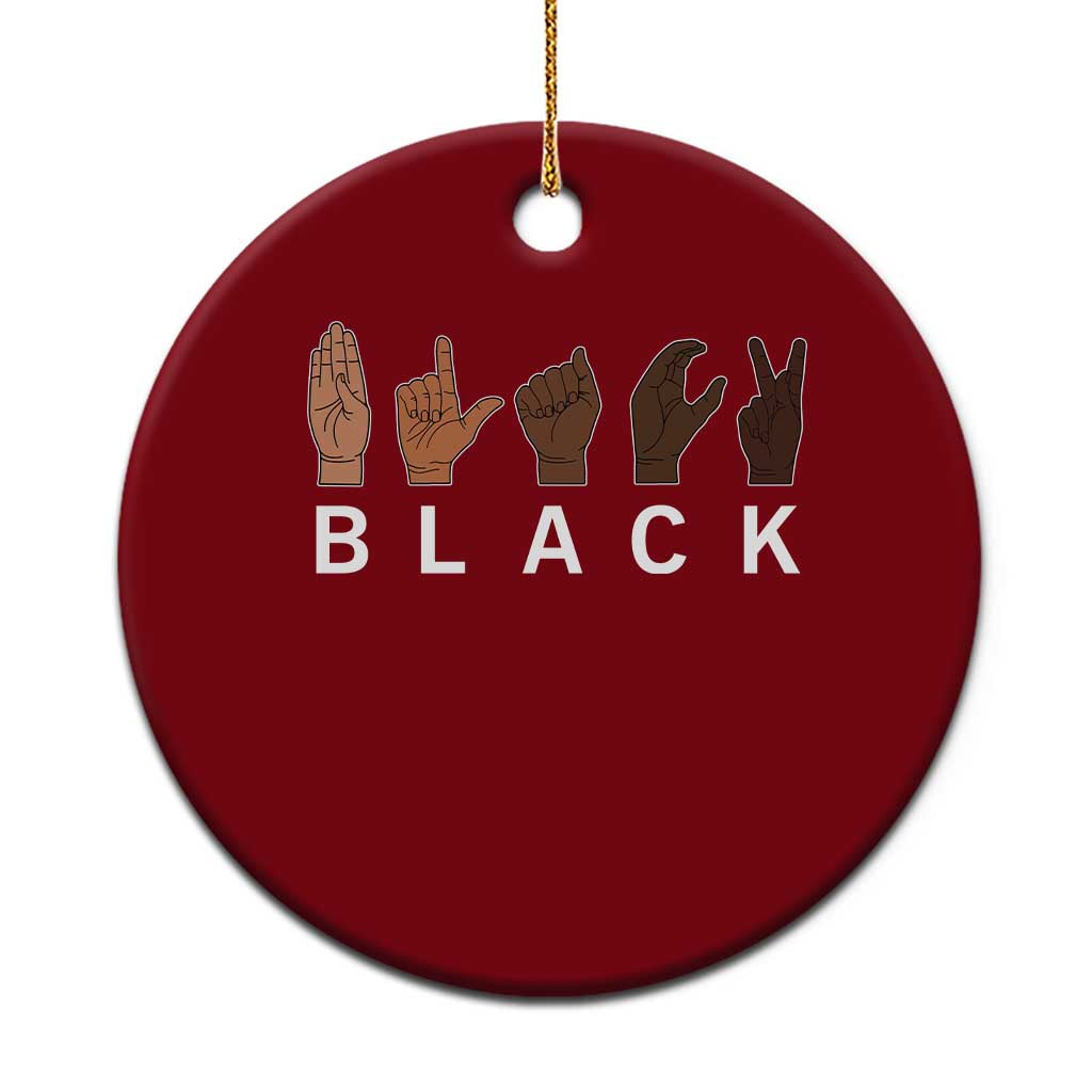 Black Asl Sign Language Hands Signs African American Month Ceramic Ornament