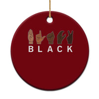Black Asl Sign Language Hands Signs African American Month Ceramic Ornament