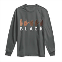 Black Asl Sign Language Hands Signs African American Month Long Sleeve Shirt