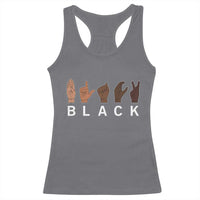 Black Asl Sign Language Hands Signs African American Month Racerback Tank Top