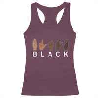 Black Asl Sign Language Hands Signs African American Month Racerback Tank Top