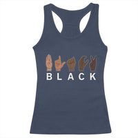 Black Asl Sign Language Hands Signs African American Month Racerback Tank Top