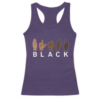 Black Asl Sign Language Hands Signs African American Month Racerback Tank Top