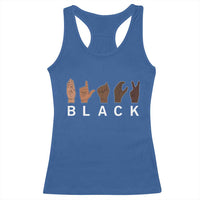 Black Asl Sign Language Hands Signs African American Month Racerback Tank Top