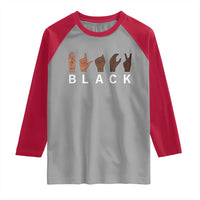 Black Asl Sign Language Hands Signs African American Month Raglan Shirt