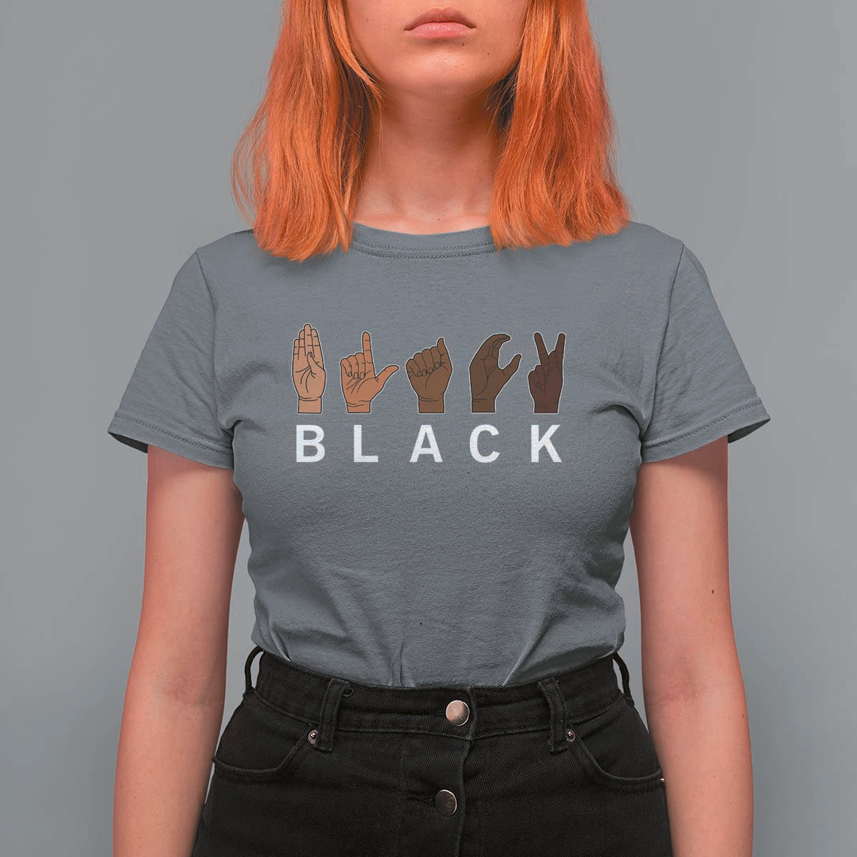 Black Asl Sign Language Hands Signs African American Month T Shirt For Women