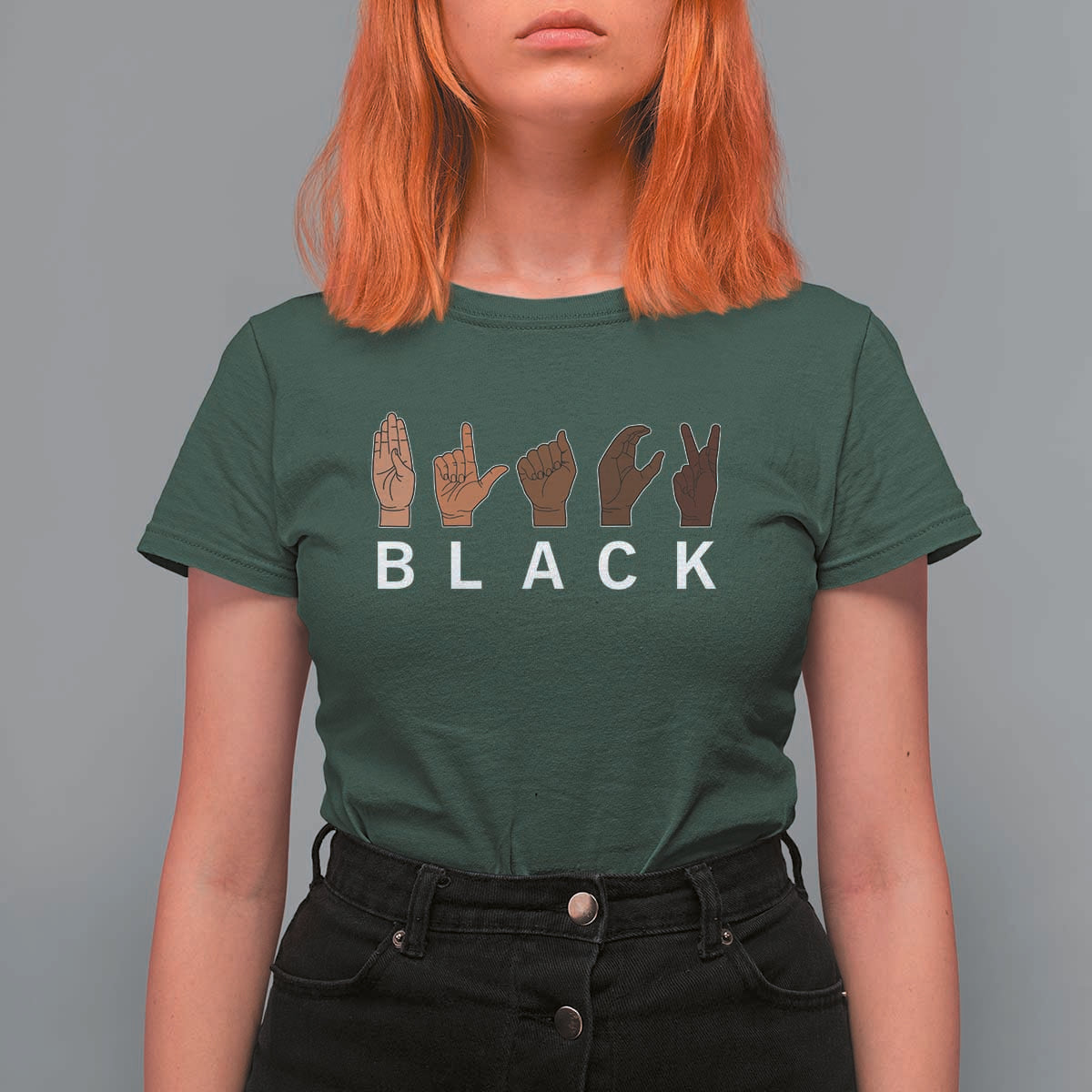 Black Asl Sign Language Hands Signs African American Month T Shirt For Women