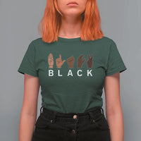 Black Asl Sign Language Hands Signs African American Month T Shirt For Women