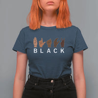 Black Asl Sign Language Hands Signs African American Month T Shirt For Women