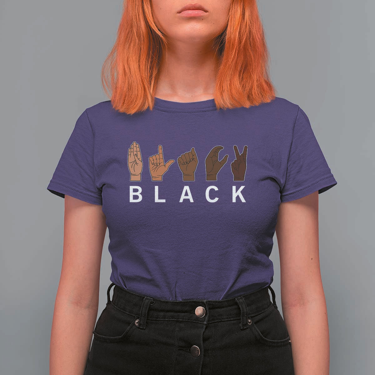 Black Asl Sign Language Hands Signs African American Month T Shirt For Women