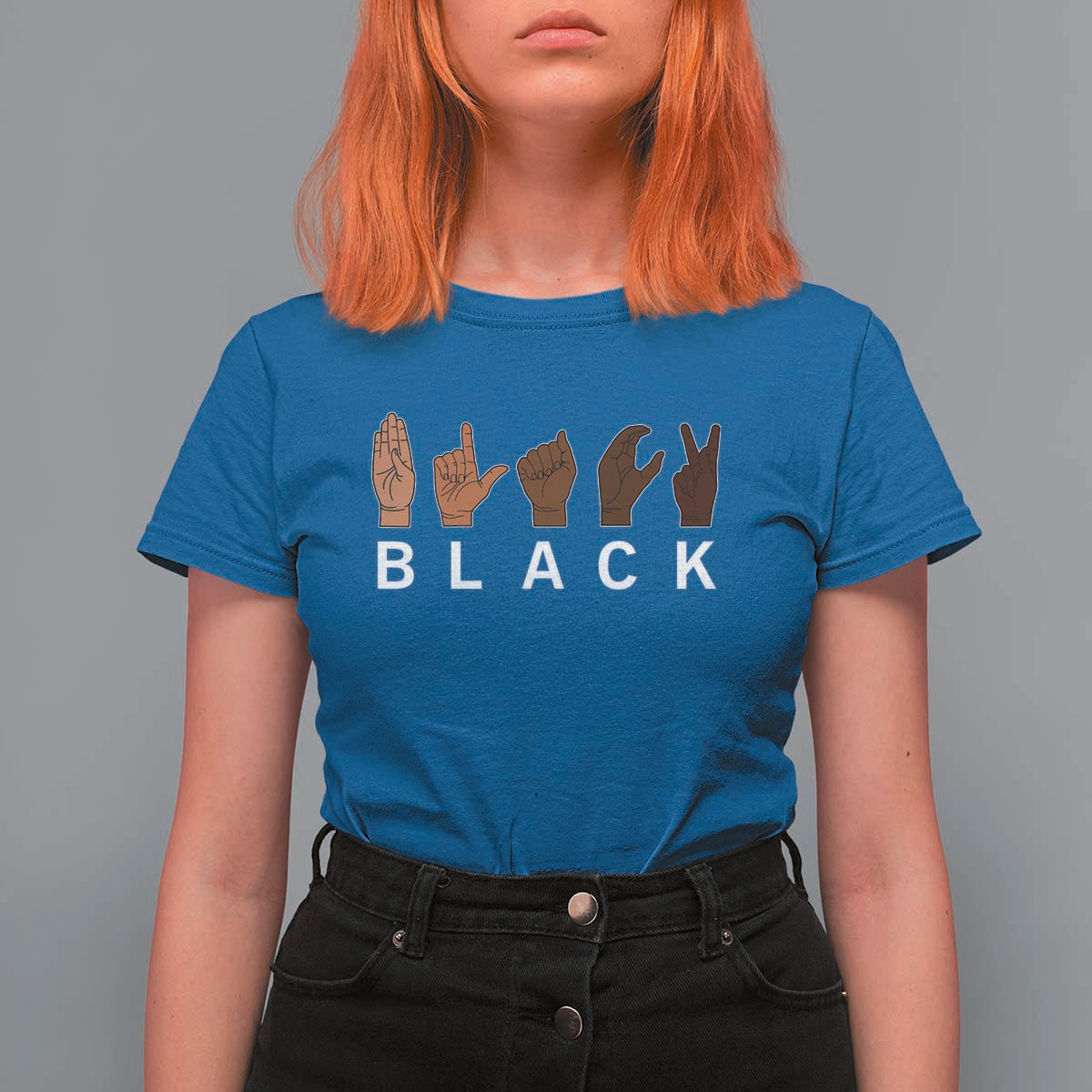 Black Asl Sign Language Hands Signs African American Month T Shirt For Women