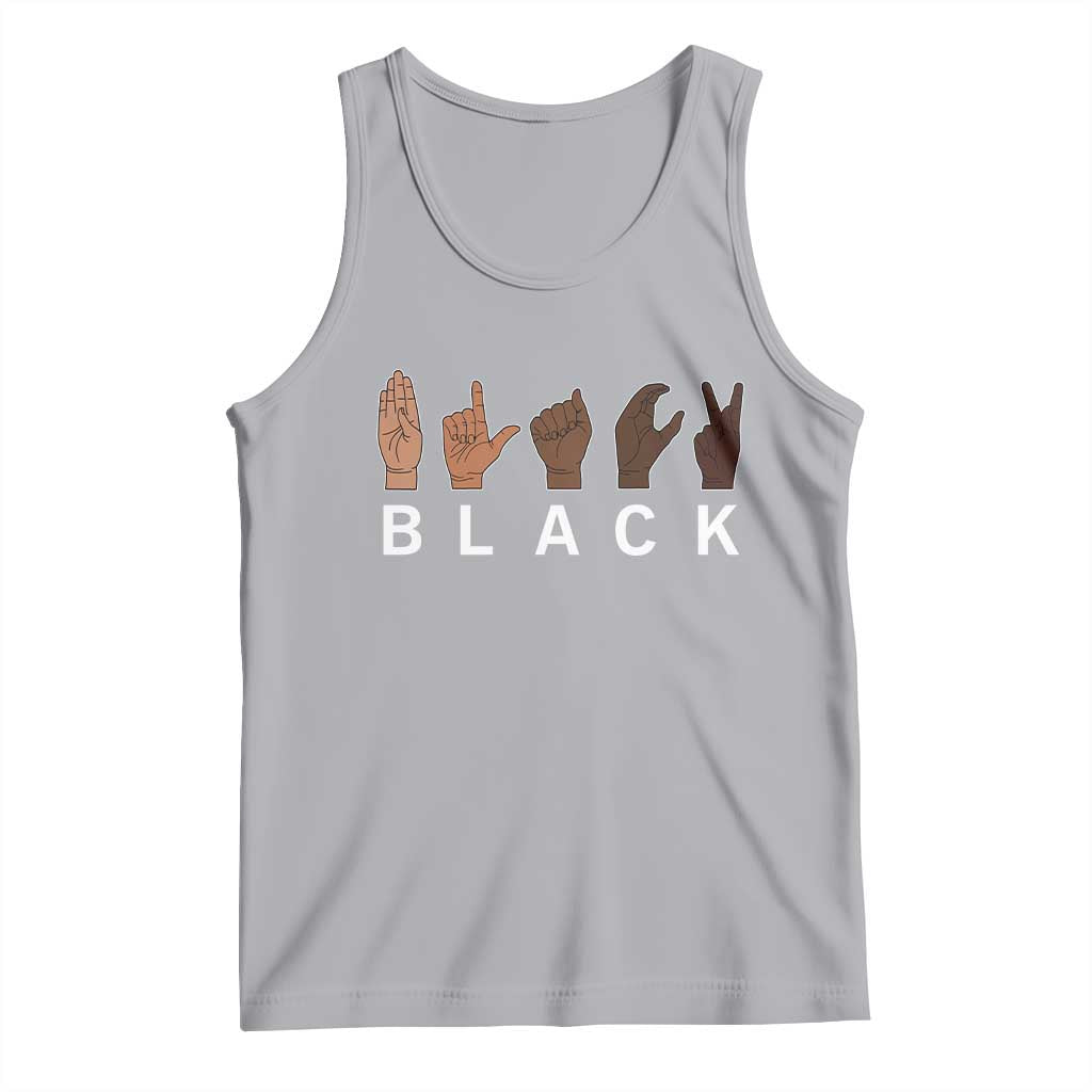 Black Asl Sign Language Hands Signs African American Month Tank Top
