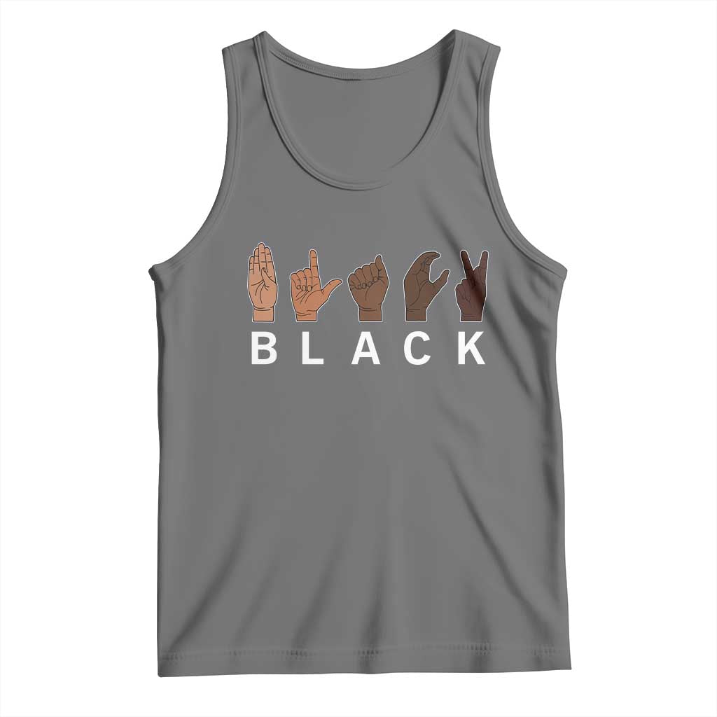 Black Asl Sign Language Hands Signs African American Month Tank Top