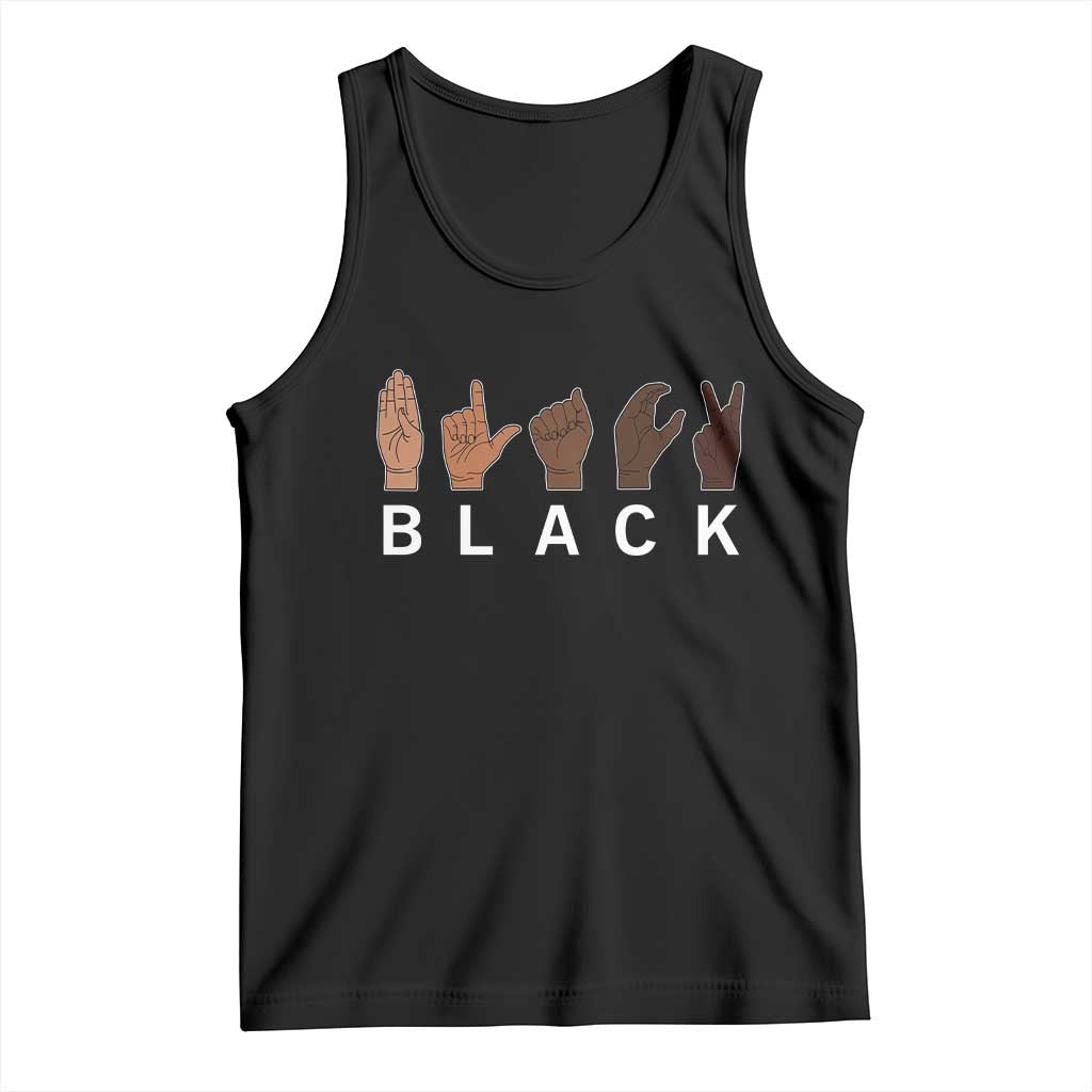 Black Asl Sign Language Hands Signs African American Month Tank Top