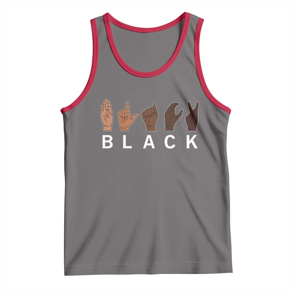 Black Asl Sign Language Hands Signs African American Month Tank Top