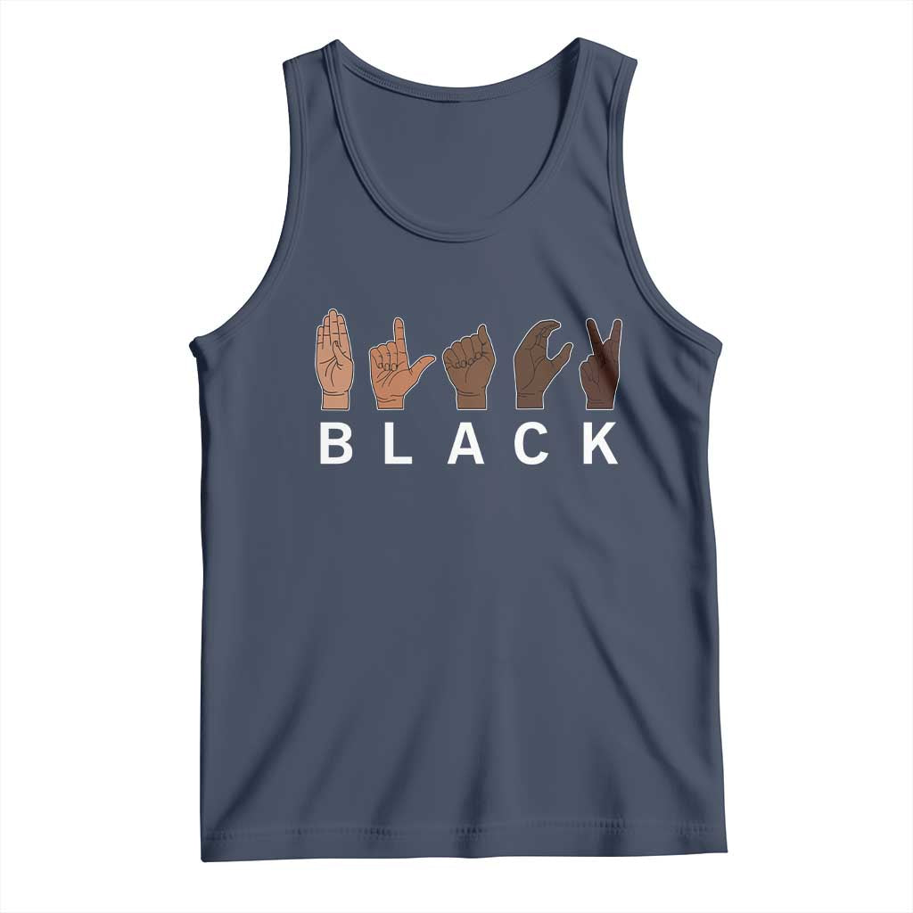 Black Asl Sign Language Hands Signs African American Month Tank Top