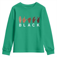 Black Asl Sign Language Hands Signs African American Month Youth Sweatshirt
