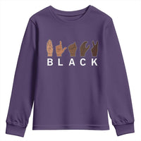 Black Asl Sign Language Hands Signs African American Month Youth Sweatshirt