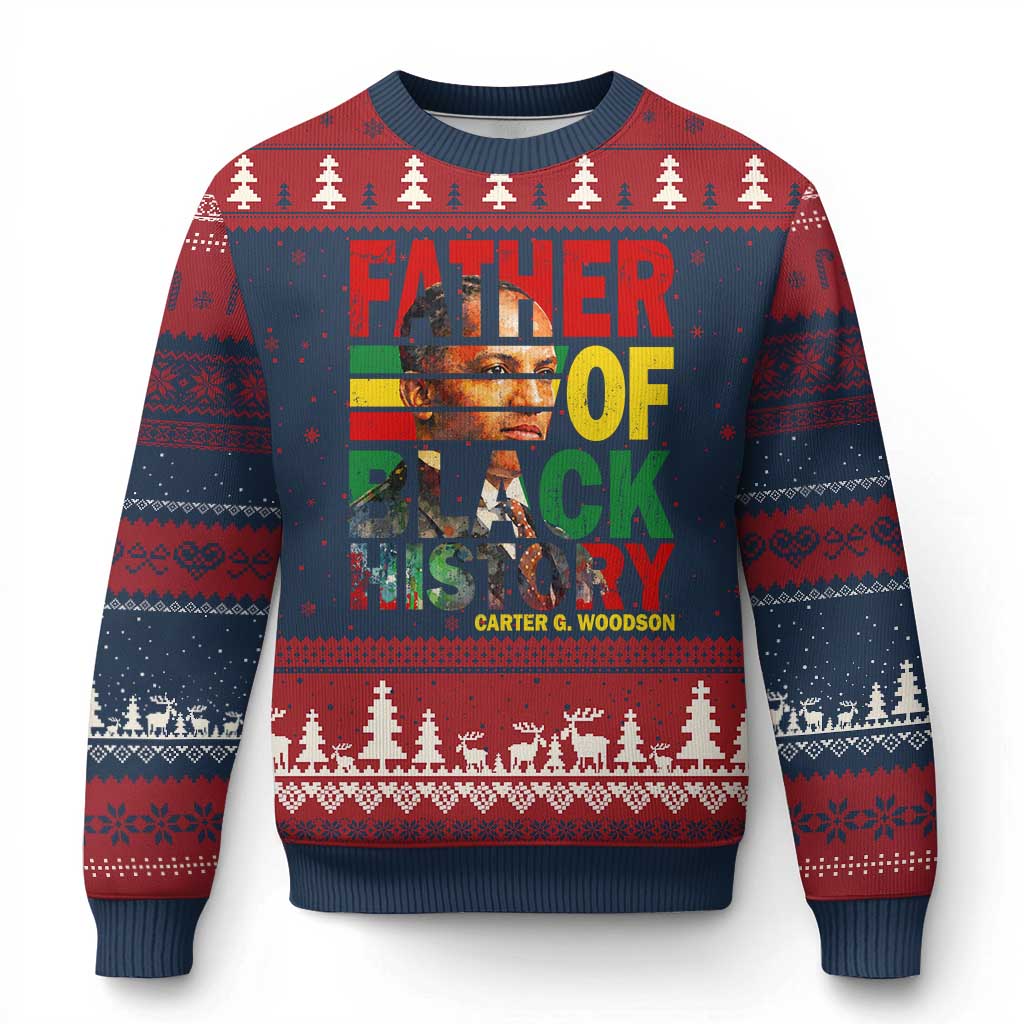 Carter G Woodson Ugly Christmas Sweater Father Of Black History Month