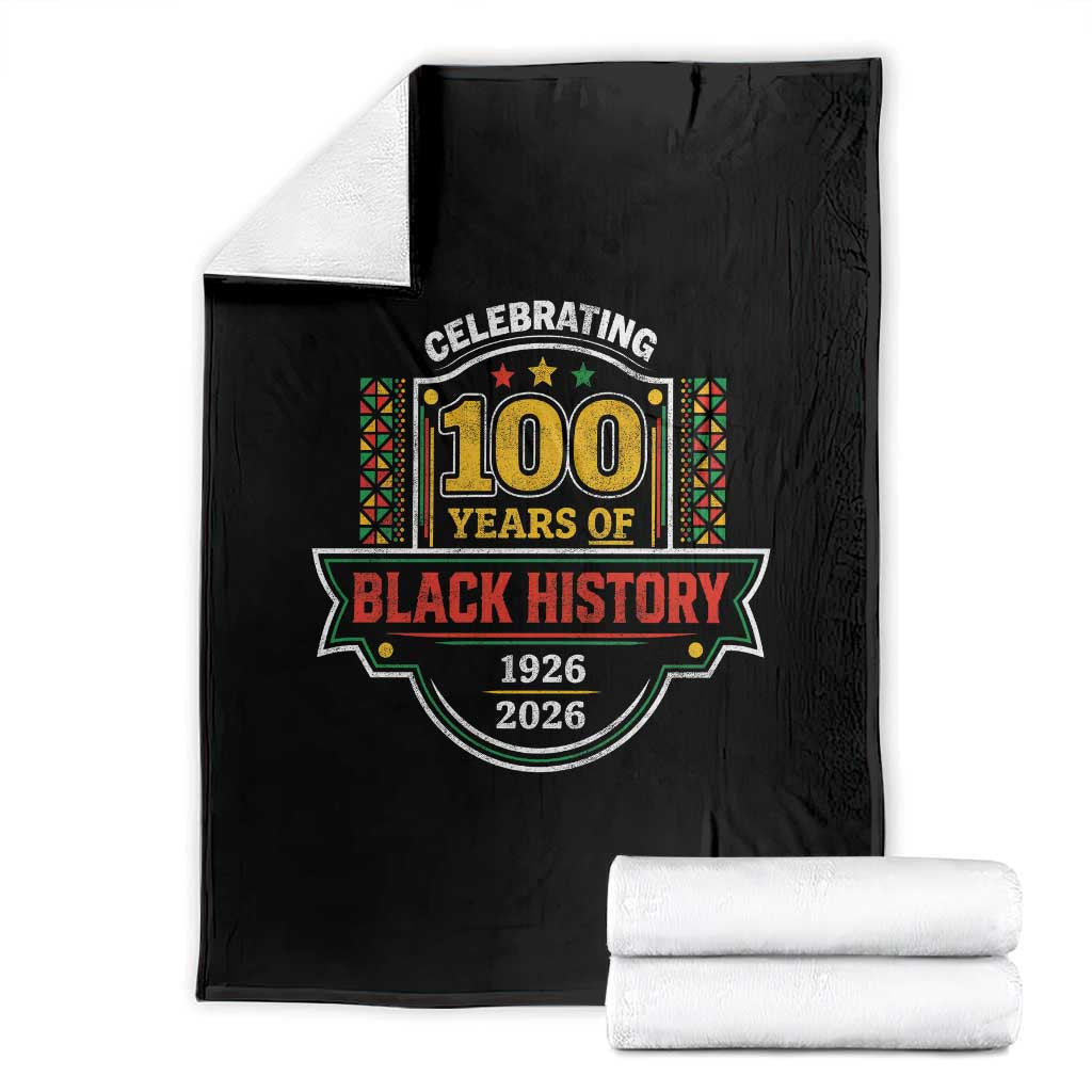 Celebrating 100 Years Of Black History Throw Blanket Beginning 1926 Centennial African American Month