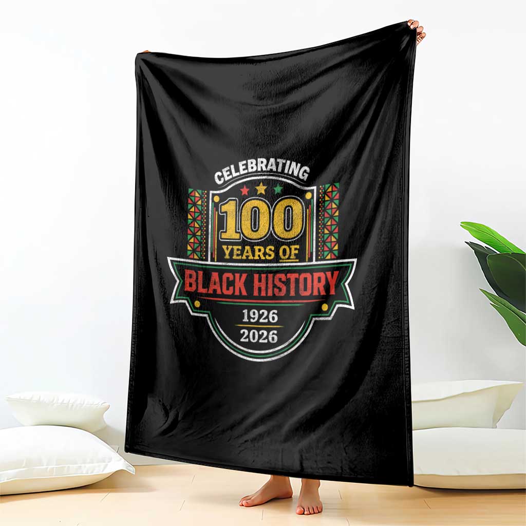 Celebrating 100 Years Of Black History Throw Blanket Beginning 1926 Centennial African American Month