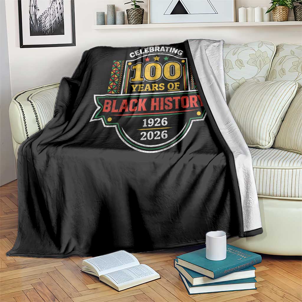 Celebrating 100 Years Of Black History Throw Blanket Beginning 1926 Centennial African American Month