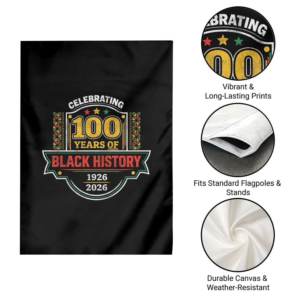 Celebrating 100 Years Of Black History Garden Flag Beginning 1926 Centennial African American Month