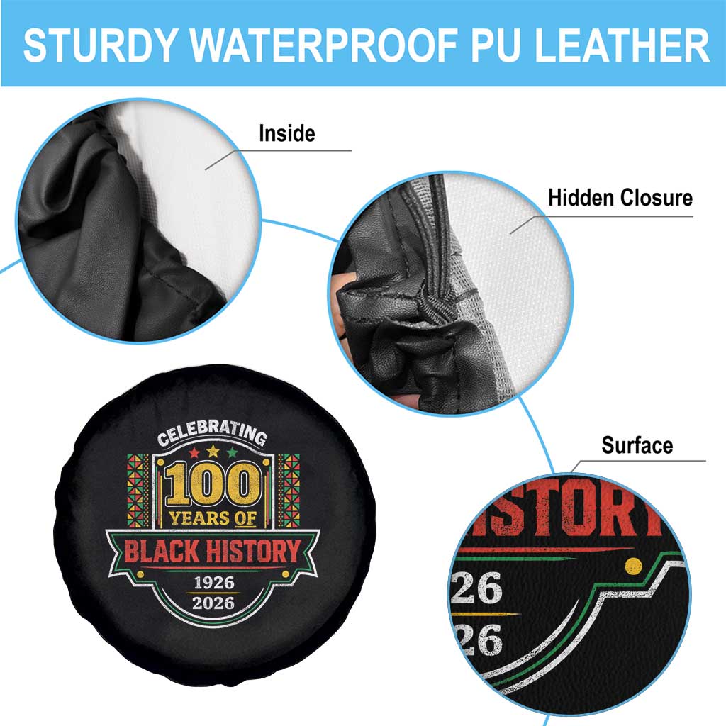 Celebrating 100 Years Of Black History Spare Tire Cover Beginning 1926 Centennial African American Month
