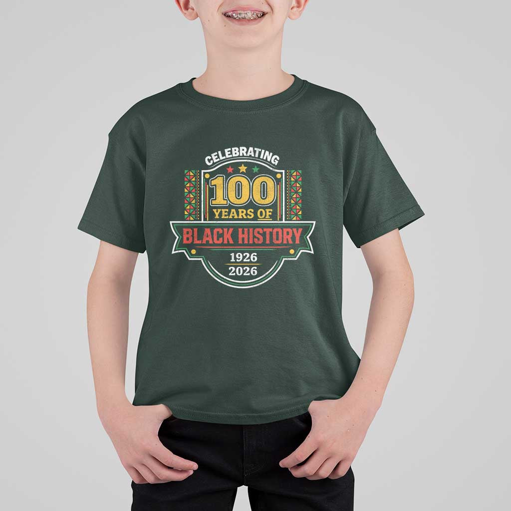 Celebrating 100 Years Of Black History T Shirt For Kid Beginning 1926 Centennial African American Month