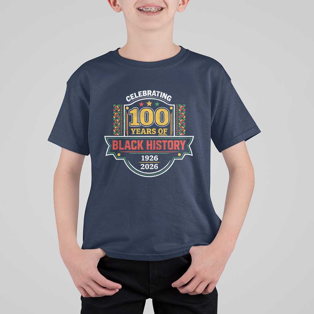 Celebrating 100 Years Of Black History T Shirt For Kid Beginning 1926 Centennial African American Month