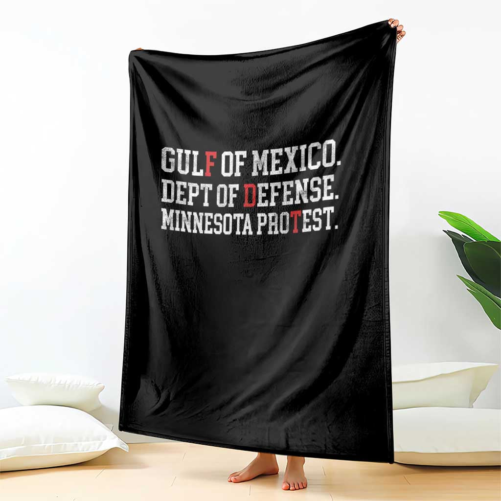 Gulf Of Mexico Dept Of Defense Minnesota Throw Blanket Funny Political American Pride