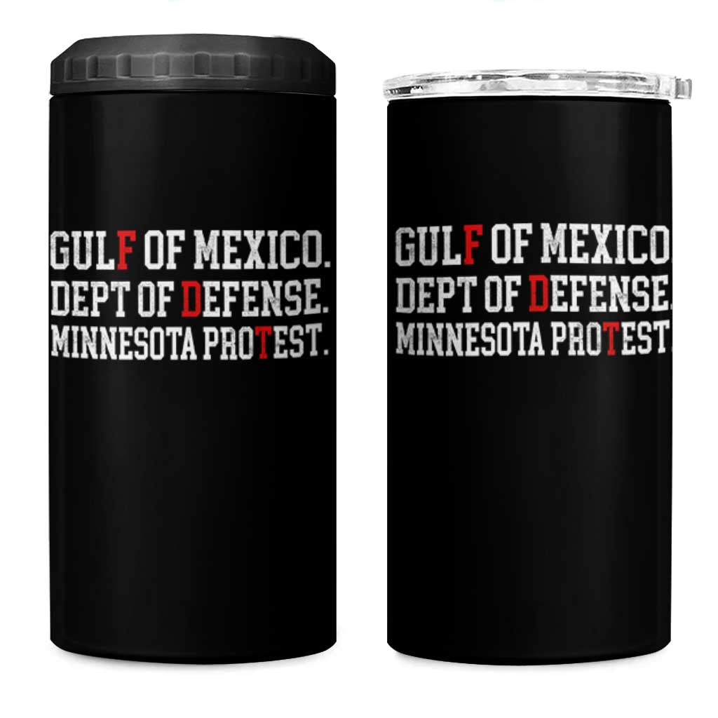 Gulf Of Mexico Dept Of Defense Minnesota 4 in 1 Can Cooler Tumbler Funny Political American Pride