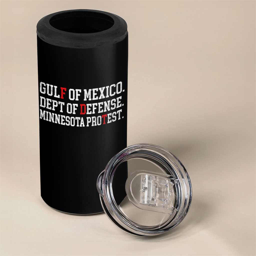 Gulf Of Mexico Dept Of Defense Minnesota 4 in 1 Can Cooler Tumbler Funny Political American Pride