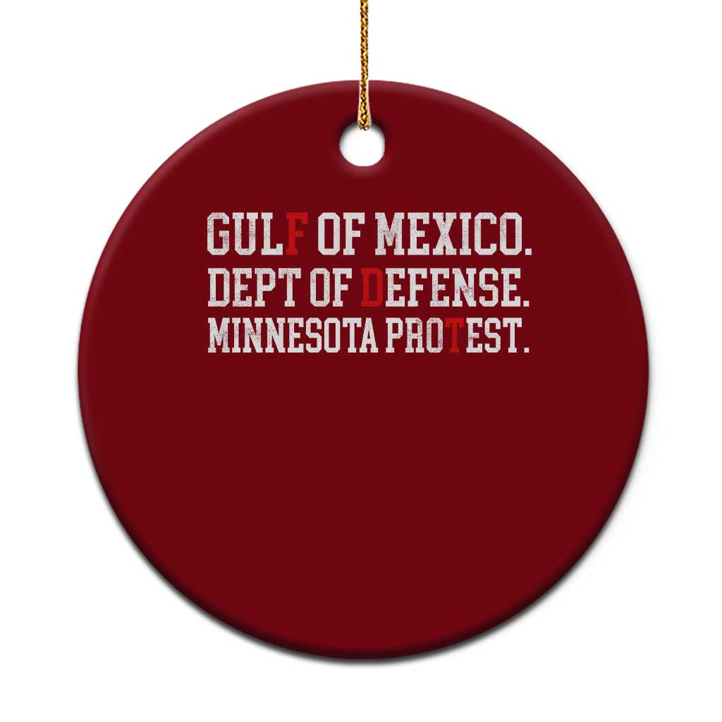 Gulf Of Mexico Dept Of Defense Minnesota Ceramic Ornament Funny Political American Pride