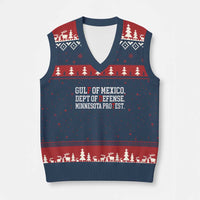 Gulf Of Mexico Dept Of Defense Minnesota V-Neck Knit Sweater Vest Funny Political American Pride