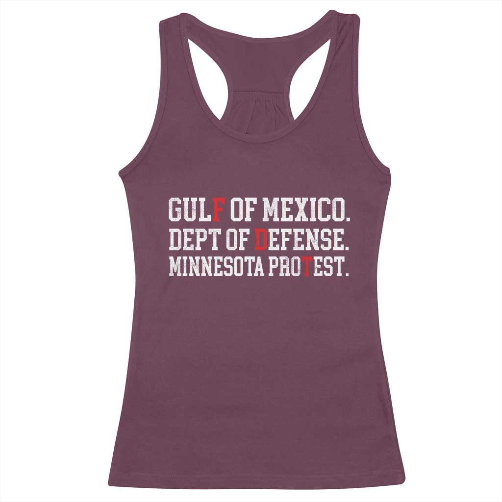 Gulf Of Mexico Dept Of Defense Minnesota Racerback Tank Top Funny Political American Pride