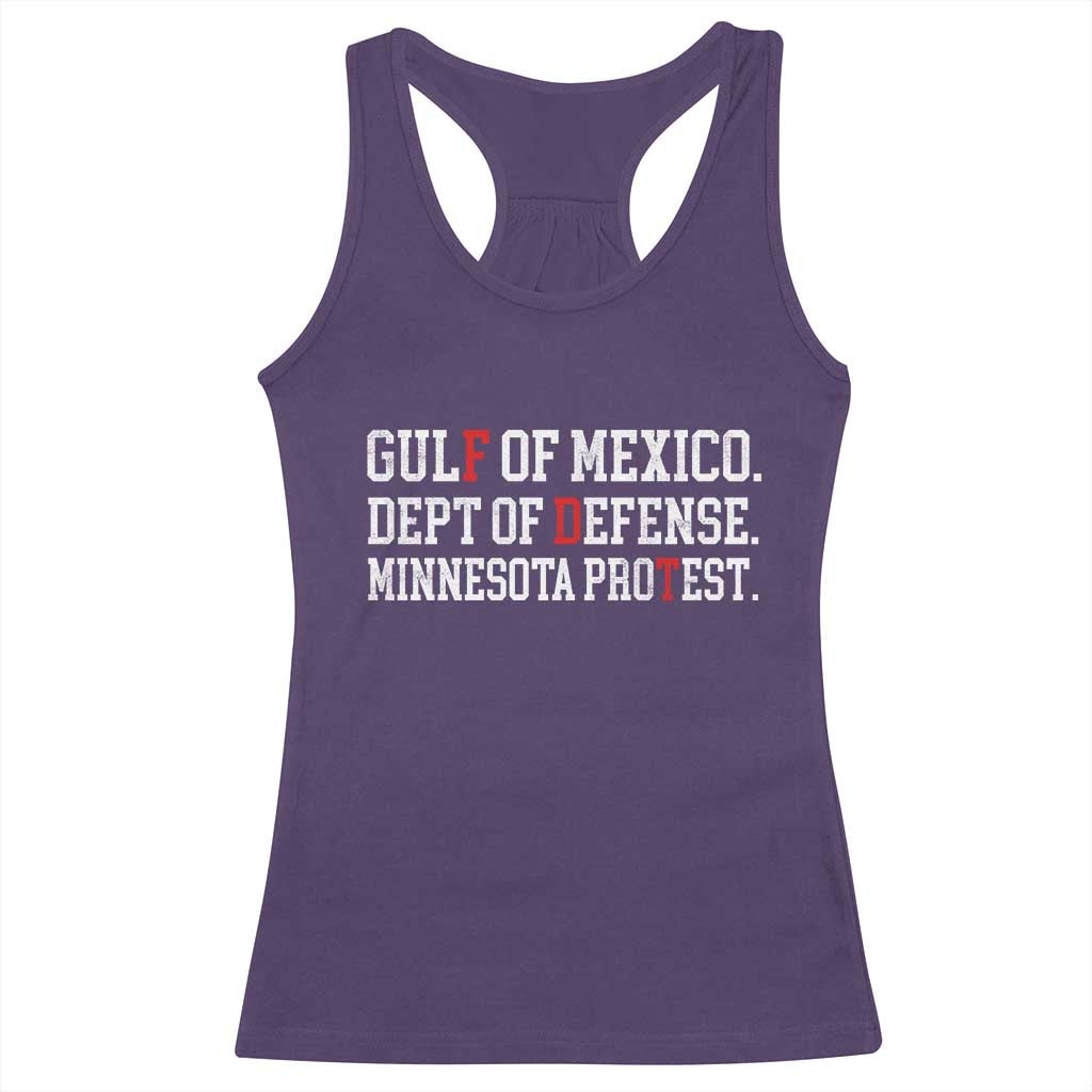 Gulf Of Mexico Dept Of Defense Minnesota Racerback Tank Top Funny Political American Pride