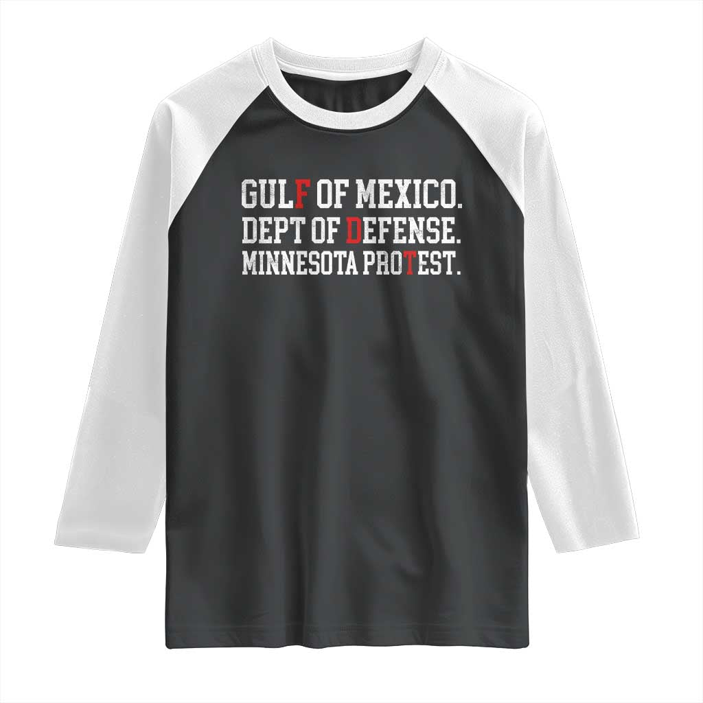 Gulf Of Mexico Dept Of Defense Minnesota Raglan Shirt Funny Political American Pride