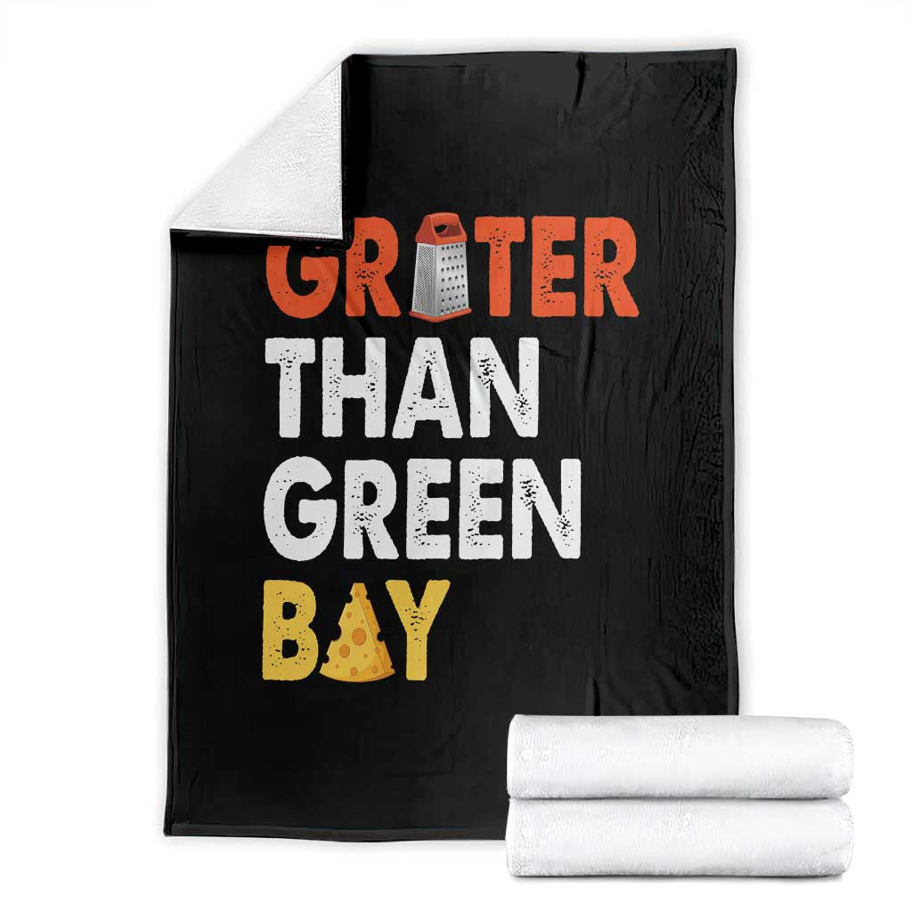 Funny Greater Than Green Bay Cheese Grate Throw Blanket