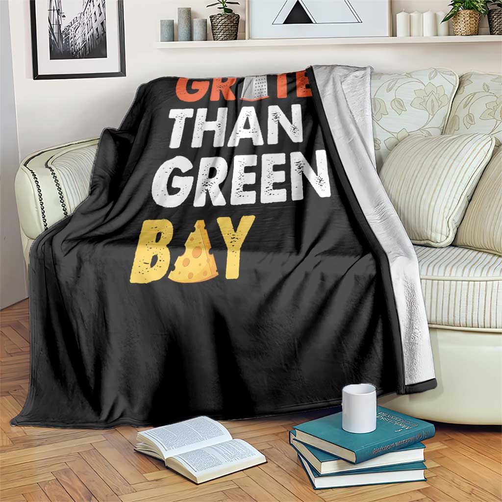 Funny Greater Than Green Bay Cheese Grate Throw Blanket