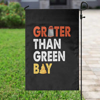 Funny Greater Than Green Bay Cheese Grate Garden Flag