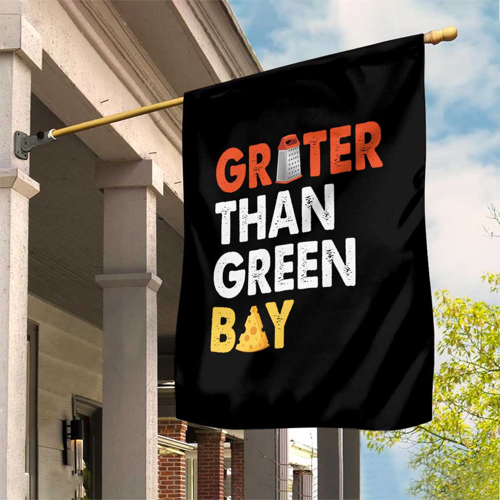 Funny Greater Than Green Bay Cheese Grate Garden Flag