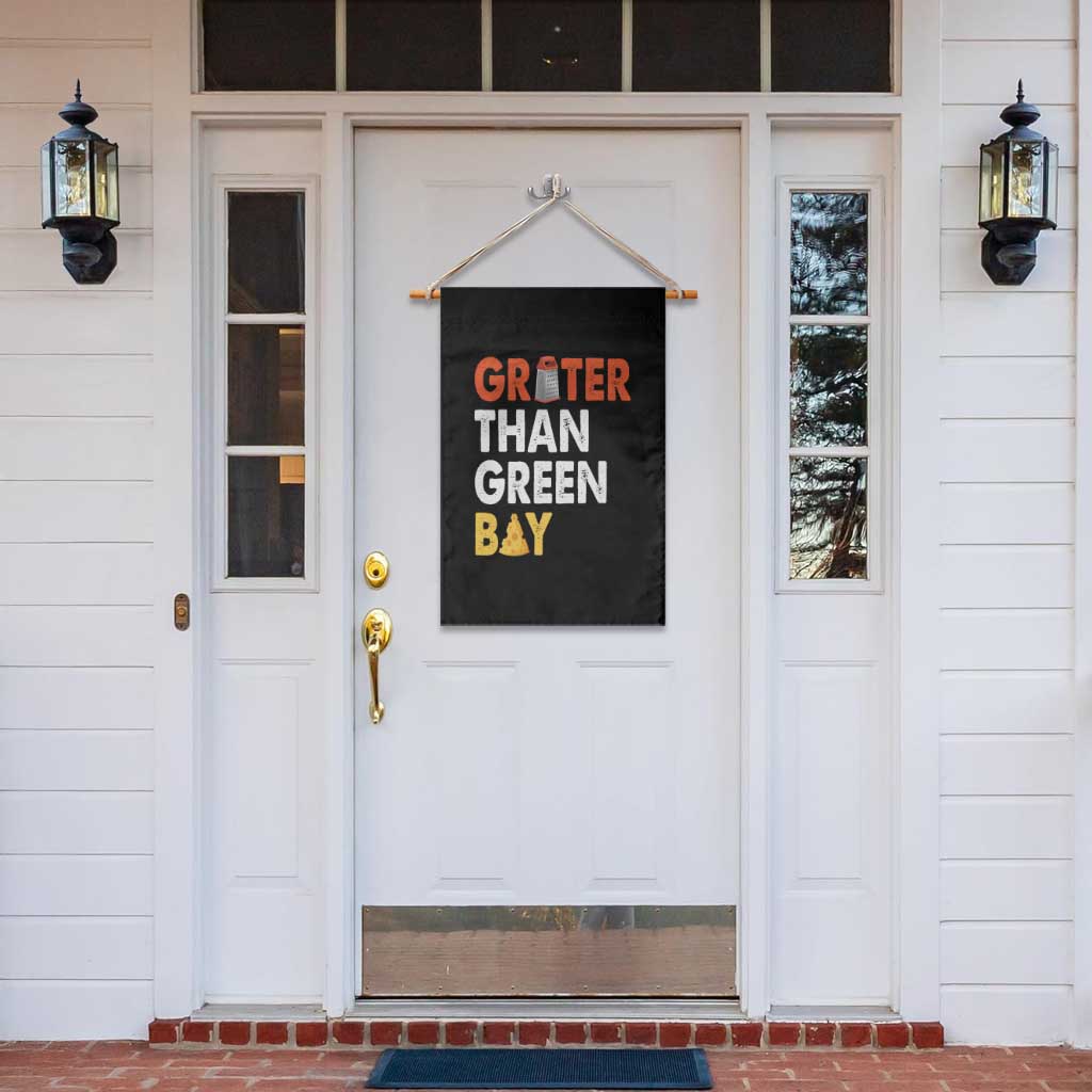 Funny Greater Than Green Bay Cheese Grate Garden Flag
